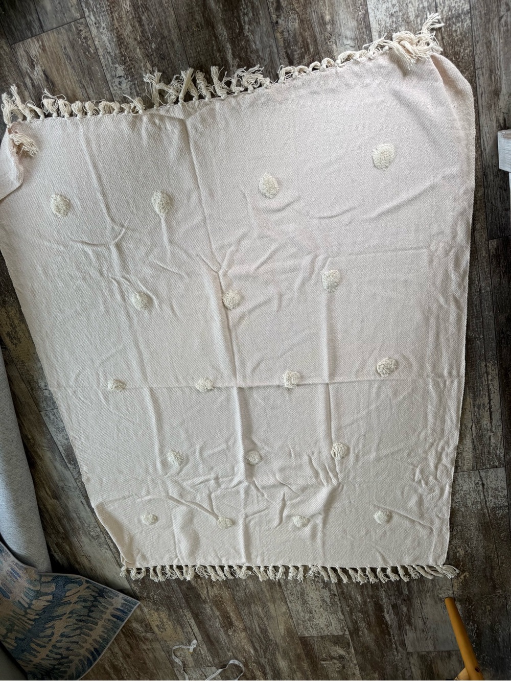 2 for $20 sale: Cream / ivory tufted throw blanket ( Anthropologie ?)